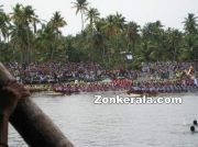 Snake boats at finishing point