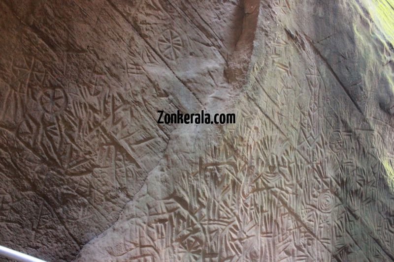 Ancient scripts on edakkal caves wall 683