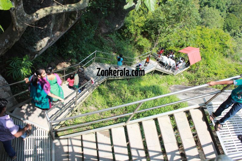 Edakkal caves stairs downwards 461