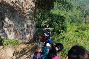 People alighting down from edakkal caves 271