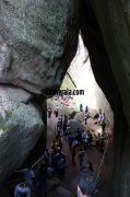 People inside the large edakkal cave wayanad 186