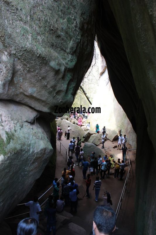 People inside the large edakkal cave wayanad 186