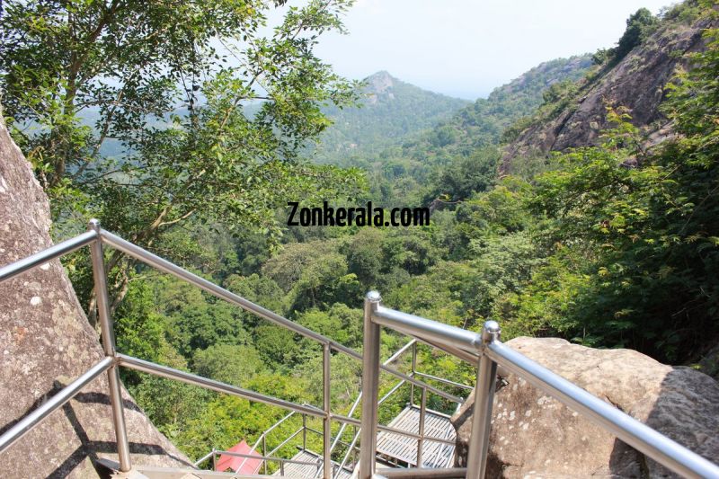 Stairs down from edakkal caves top 738