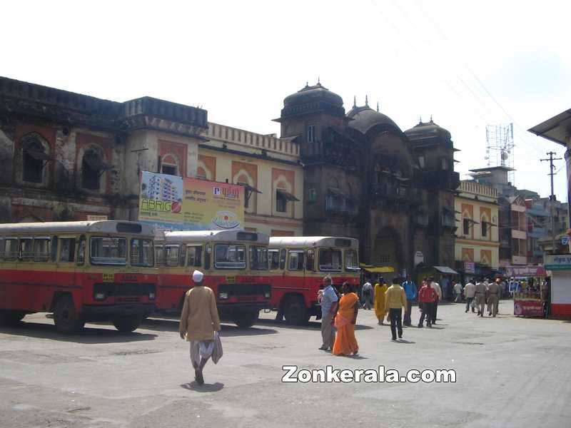 Bus stand near temple