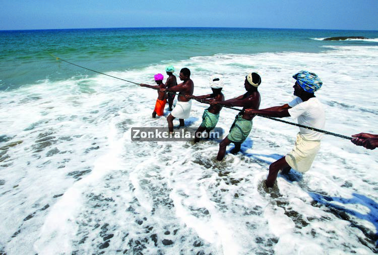 Fishing in sea