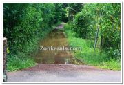 Road with water during monsoon