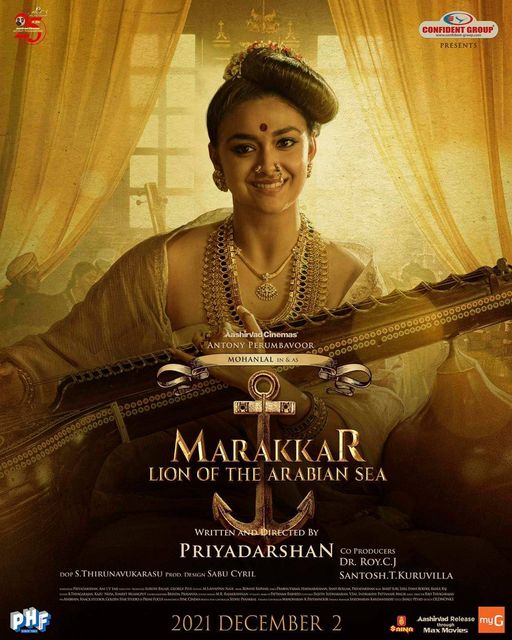 Keerthi Suresh Marakkar Arabikadalinte Simham New Poster 3