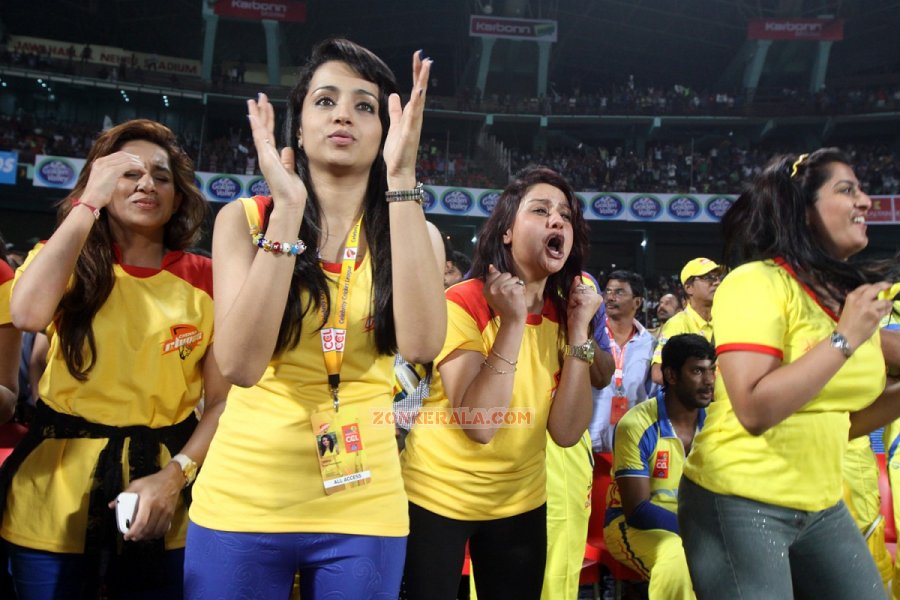 Trisha Krishnan Cheers For Chennai Rhinos 914