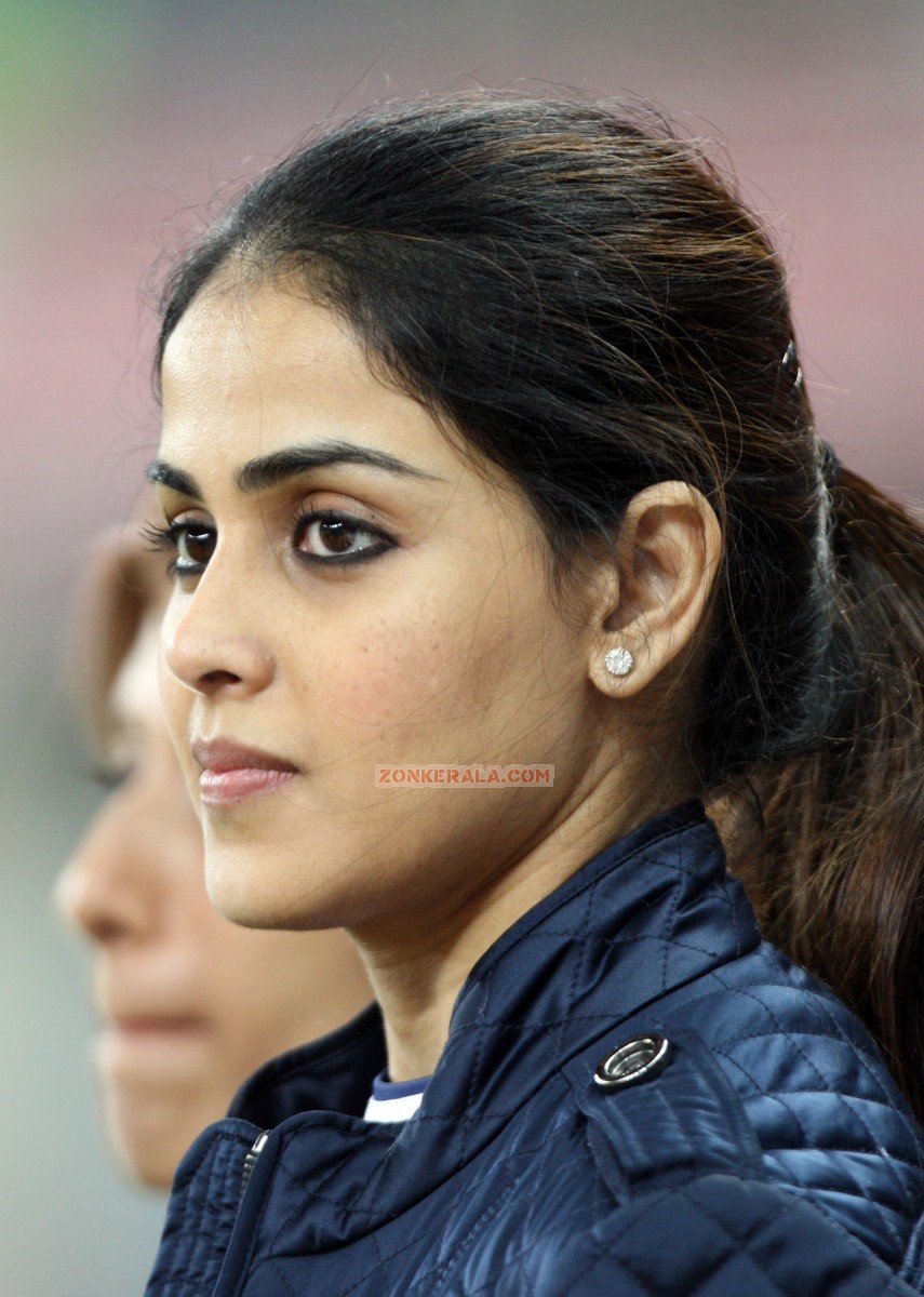 Genelia At Ccl 4 Kerala Strikers Vs Veer Marathi 120