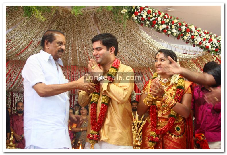 K Balakrishnapillai With Navya Nair